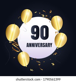 90 year anniversary celebration, vector design for celebrations, invitation cards and greeting cards