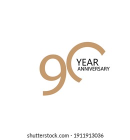 90 year anniversary celebration vector template design illustration