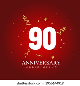 90 year anniversary celebration, vector design for celebrations, invitation cards and greeting cards