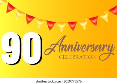 90 year anniversary celebration, vector design for celebrations, invitation cards and greeting cards