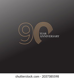 90 YEAR ANNIVERSARY CELEBRATION VECTOR DESIGN TEMPLATE ILLUSTRATION