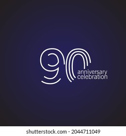 90 year anniversary celebration vector template design illustration