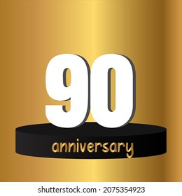 90 year anniversary celebration, vector design for celebrations, invitation cards and greeting cards