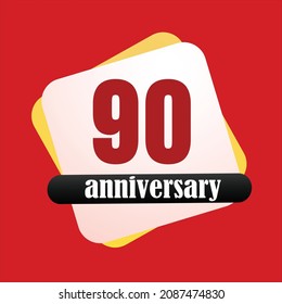 90 year anniversary celebration, vector design for celebrations, invitation cards and greeting cards