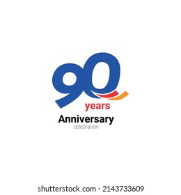 90 Year Anniversary Celebration Vector Template Design Illustration