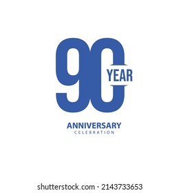 Ilustración de diseño de plantillas vectoriales de celebración de 90 años