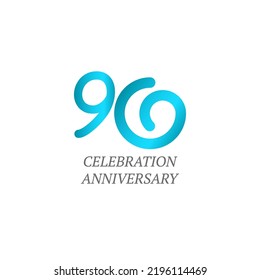 90 Year Anniversary Celebration Vector Template Design Illustration