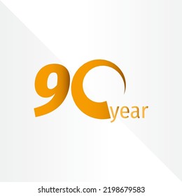 90-jährige Jubiläumsfeier Vector Template Design Illustration