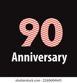 90 year anniversary celebration, vector design for celebrations, invitation cards and greeting cards