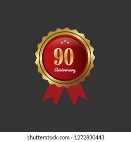 90 Year Anniversary Design Template, vector illustration