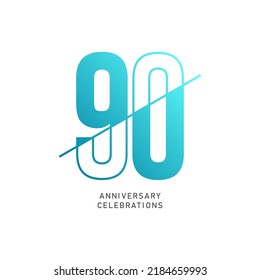 90 year anniversary design template. vector template illustration