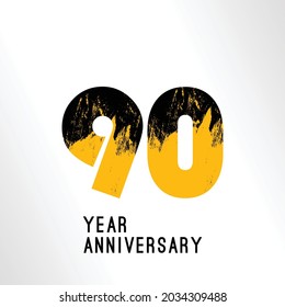 90 Year Anniversary Elegant Vector Template Design Illustration