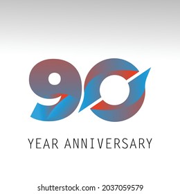 90 Year Anniversary Elegant Vector Template Design Illustration