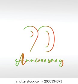 90 Year Anniversary Elegant Vector Template Design Illustration