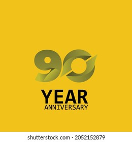 90 Year Anniversary Elegant Vector Template Design Illustration