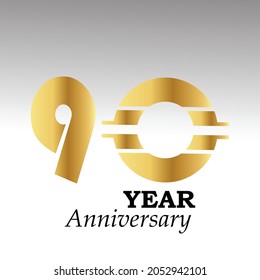 90 Year Anniversary Elegant Vector Template Design Illustration