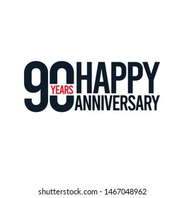 90 year anniversary logo design. Design for celebrations, banner, greeting cards or print.