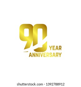 90 Year Anniversary Logo Vector Template Design Illustration
