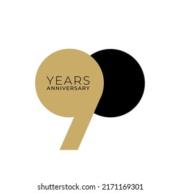 90 Year Anniversary Logo, Vector Template Design element for birthday, invitation, wedding, jubilee and greeting card illustration.