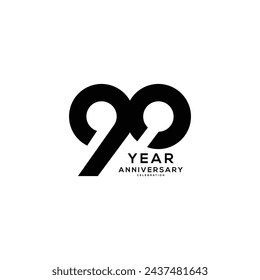 90, 90 Year Anniversary Logo, Vector Template Design element for birthday, invitation, wedding, jubilee and greeting card illustration.