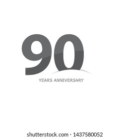 90 year anniversary vector, style  for celebration, logo template