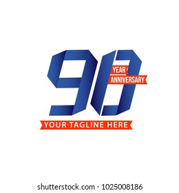 90 Year Anniversary Vector Template Design