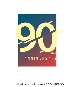 90 Year Anniversary Vector Template Design Illustration