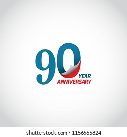 90 Year Anniversary Vector Template Design Illustration