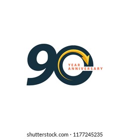 90 Year Anniversary Vector Template Design Illustration