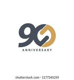 90 Year Anniversary Vector Template Design Illustration