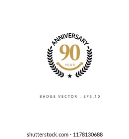 90 Year Anniversary Vector Template Design Illustration