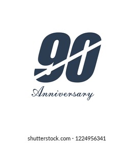 90 Year Anniversary Vector Template Design Illustration