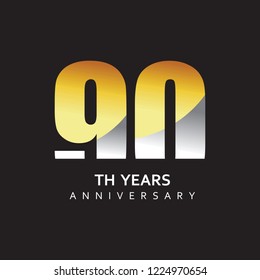90 Year Anniversary Vector Template Design Illustration