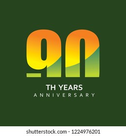90 Year Anniversary Vector Template Design Illustration