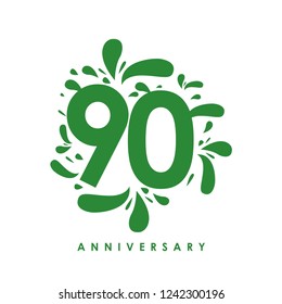 90 Year Anniversary Vector Template Design Illustration