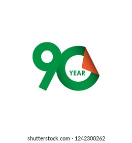 90 Year Anniversary Vector Template Design Illustration