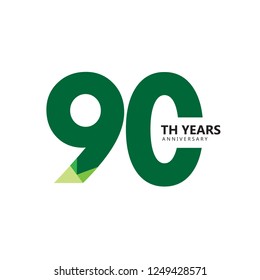 90 Year Anniversary Vector Template Design Illustration.