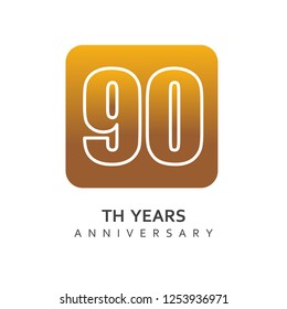 90 Year Anniversary Vector Template Design Illustration.
