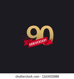 90 Year Anniversary Vector Template Design Illustration