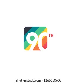 90 Year Anniversary Vector Template Design Illustration