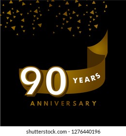 90 Year Anniversary Vector Template Design Illustration
