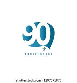 90 Year Anniversary Vector Template Design Illustration