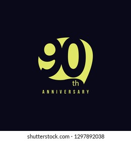 90 Year Anniversary Vector Template Design Illustration