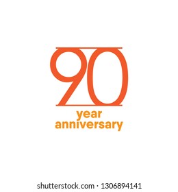 90 Year Anniversary Vector Template Design Illustration