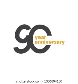 90 Year Anniversary Vector Template Design Illustration