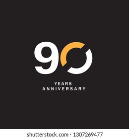 90 Year Anniversary Vector Template Design Illustration