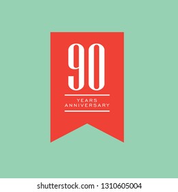 90 Year Anniversary Vector Template Design Illustration.