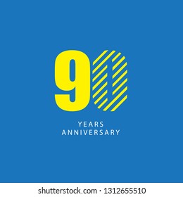 90 Year Anniversary Vector Template Design Illustration.