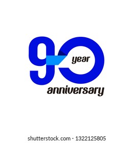 90 Year Anniversary Vector Template Design Illustration