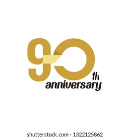 90 Year Anniversary Vector Template Design Illustration